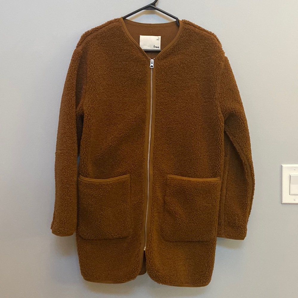 Wilfred Free Long Sherpa Liner Jacket-Brown